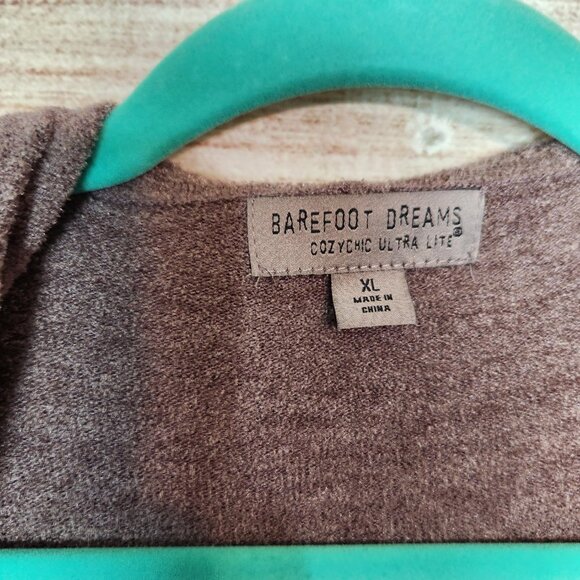 Barefoot Dreams Hooded Cardigan Size XL CozyChic Ultra Lite Purple Plum Color - Picture 10 of 15